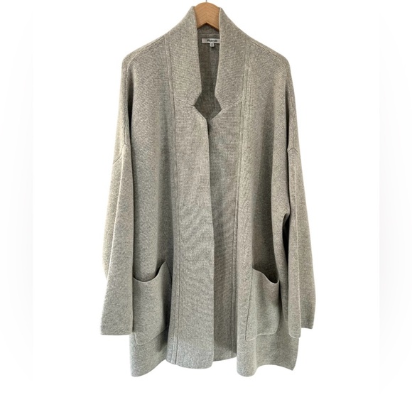Madewell women’s Spencer Sweater Coat cardigan 2X grey heather open front - Picture 1 of 10